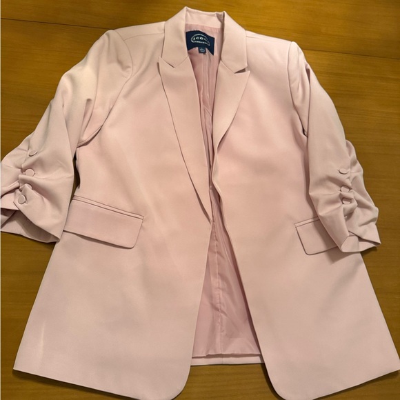 Scoop Jackets & Blazers - Scoop Light Pink Scrunch Sleeve Women's Blazer